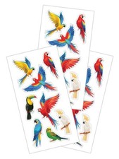 Tropical Colorful Birds Stickers Planner Supply Papercraft Crafts Parrot Toucan