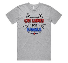 Cat Ladies For Kamala Harris 2024 (2) T-shirt Tee Top US President Election Walz
