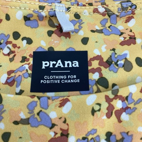 Prana Women's Size Small Emerald Lake Dress Yellow Floral Sleeveless Round Neck - Picture 2 of 13
