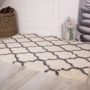 Moroccan Trellis Shaggy Rug Soft Fluffy