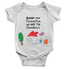 Off To Grandma's Babygrow Baby Sitting Gran Nanny Present Gift Top Cute