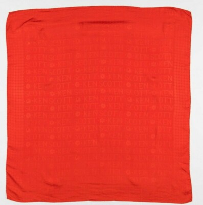 Foulard En Soie Ken Scott Occasion - Motifs Colorés Vintage, Accessoire Mode Rétro En Soie Pure