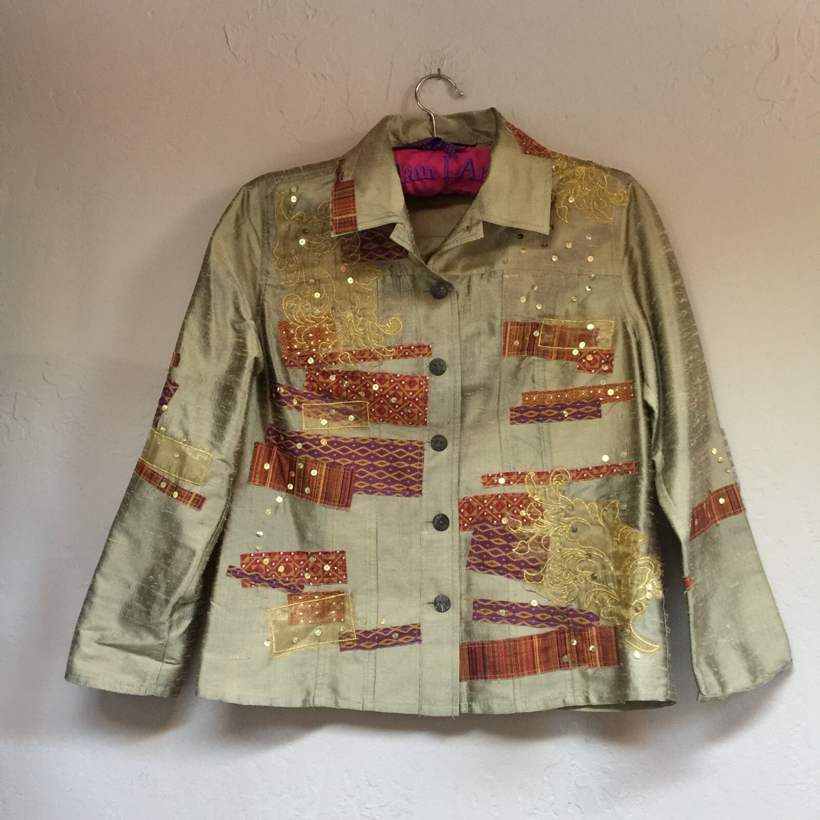 Ios Women's Small Patchwork Sequin Embellished Si… - image 1