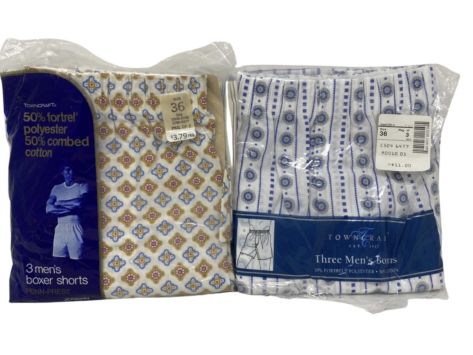 TownCraft Vintage JC Penney Men's 36 Boxer Shorts 4 Pair Plaid