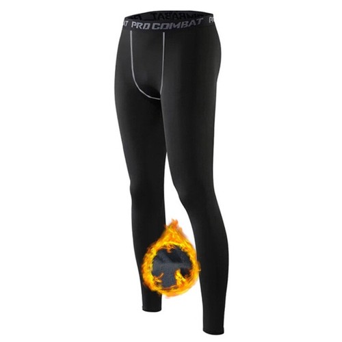 Soft Fleece Lined Leggings Thermal Running Tights Outdoor Cycling Pants for Men - Picture 20 of 26