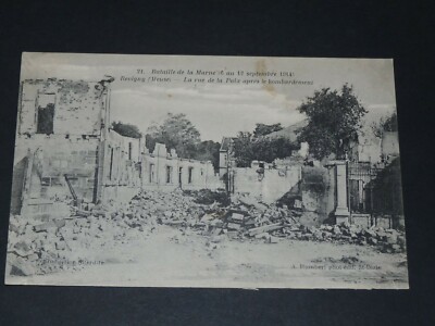 CPA CARTE POSTALE GUERRE 14-18 BATAILLE MARNE 1914 REVIGNY MEUSE RUE DE ...