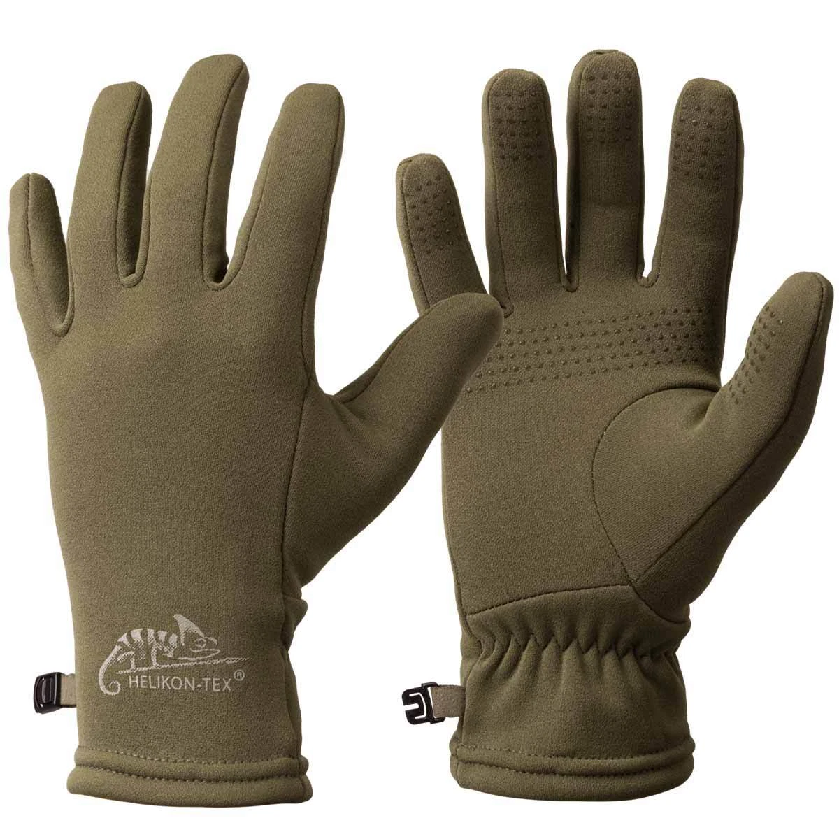 Helikon Trekker Outback Gloves Anti Slip Winter Recycled Polyester Hiking Green