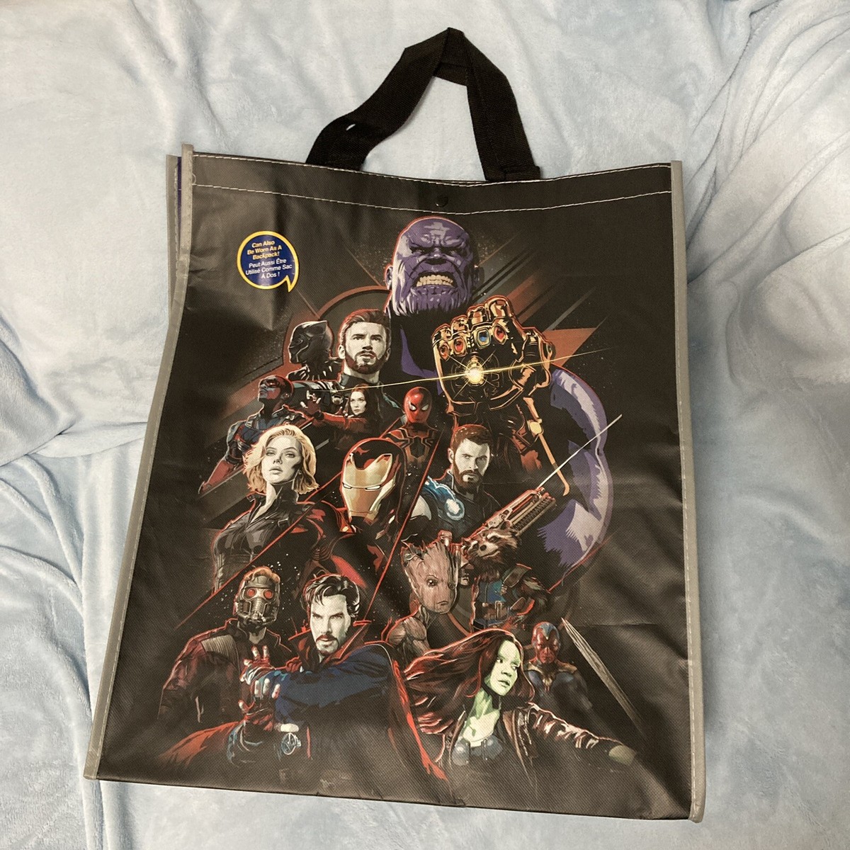 8-Pack Marvel Avengers Reusable Tote Bags - 10 Inch Glossy Print Shopping Bags For Parties & Gifts - View #7