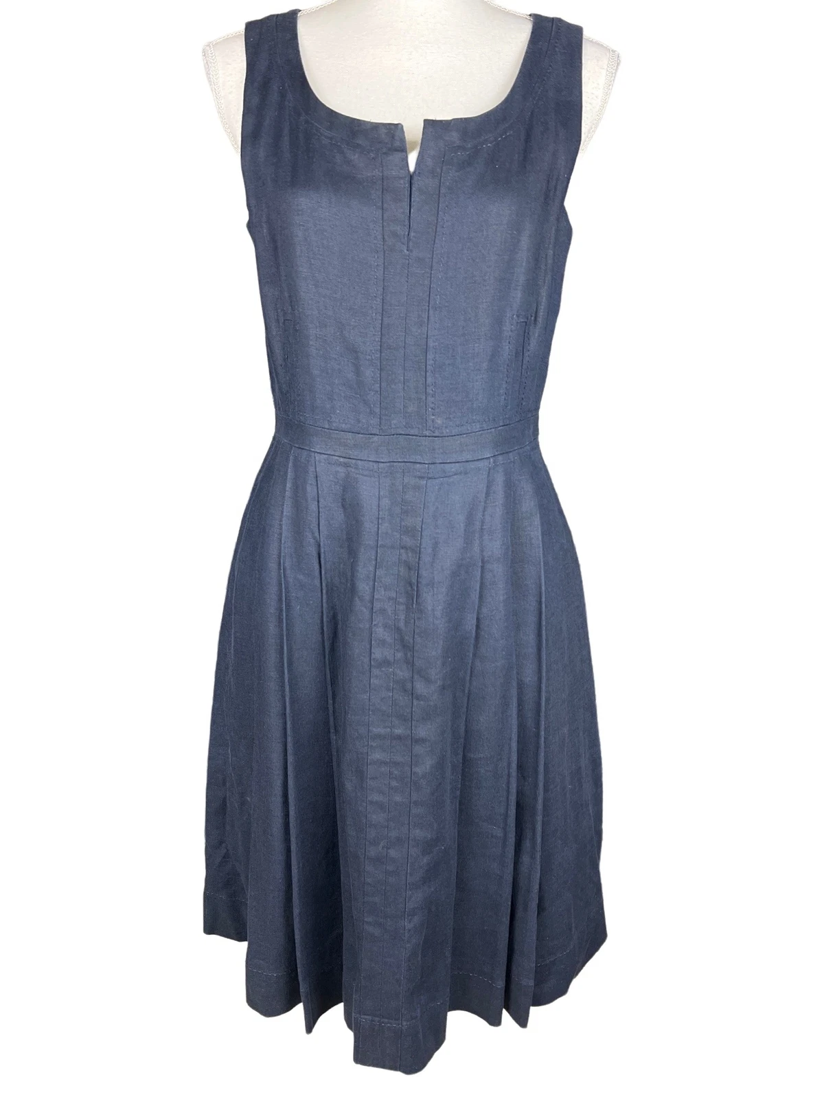 Abito Tory Burch in lino blu navy