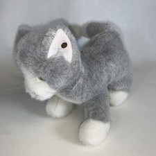 STEIFF Standing Pounce Grey Gray Kitty Cat 9" INCHES LONG