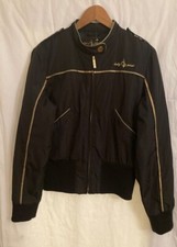 Yk2 Women Baby Phat Bomber Jacket Black Gold Trimming Large