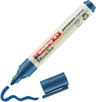 10x edding Permanentmarker 21 EcoLine, nachfüllbar, 1,5-3 mm, Blau - SOFORT