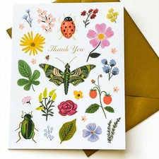 RIFLE PAPER CO. Greeting Card  Envelope - "CURIO THANK YOU" Metallic Blank A2