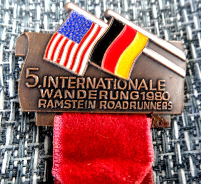German volksmarch Medal 5 Internationale Wanderung 1980 Ramstein Roadrunners