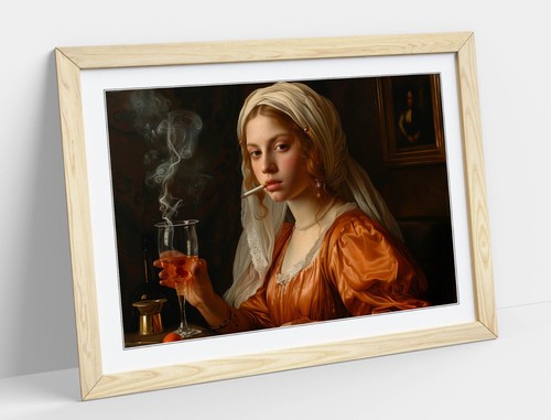 LEONARDO DA VINCI DONNA SMOKING - CORNICE POSTER ARTE PARETE STAMPA CARTA - Foto 3 di 11