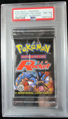 Team Rocket 1st Ed. PSA 8 Gyarados (1348) Graded Booster Pack Pokemon