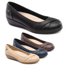 Women's Low Wedge Ballet Flats Slip On Comfortable Dress Flat Shoes