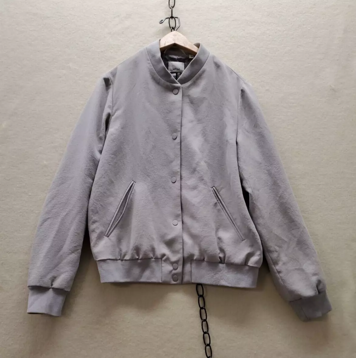 Aritzia Wilfred Poussin Snap Bomber Jacket. Concrete Gray. Large