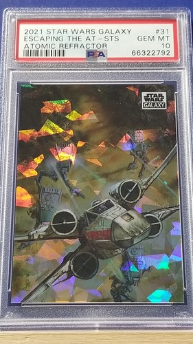 Escaping the AT-ST's - 2021 Star Wars Galaxy Atomic Refractor   PSA 10  #78/150