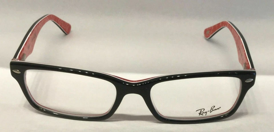 Ray Ban RB 5206 2479 Black on Red Rectangular Unisex Eye wear  Foto 2 de 4