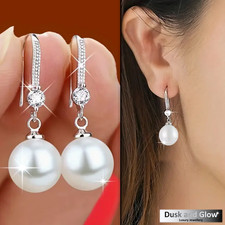 Faux Pearl Drop Earrings Fashion Women Ladies Jewllery Wedding Party Gift UK NEW