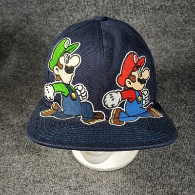 Super Mario Bros Hat Cap Mario Luigi Snapback Embroidered Nintendo Gamer