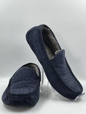 UGG Men s Ascot Blue Wool Loafer Slippers Moccasins Sheepskin Lined Size 9 D