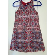 Lulu's Women Tank Top Red Sleeveless Blouse S. Paisley Sleeveless Crew Neck Boho