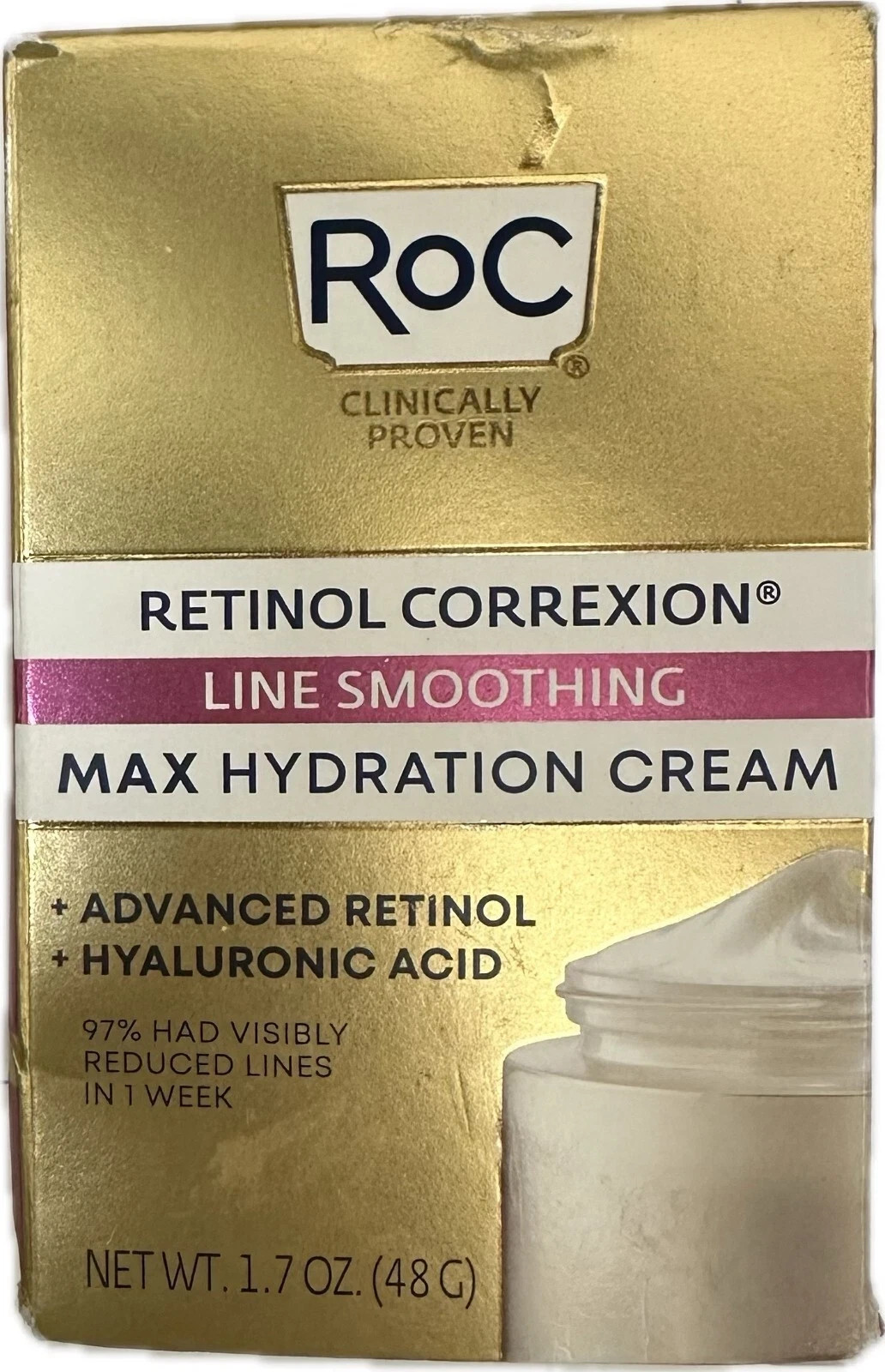 RoC Retinol Correxion Line Smoothing Max Hydration Cream 1.7 oz Fragrance Free