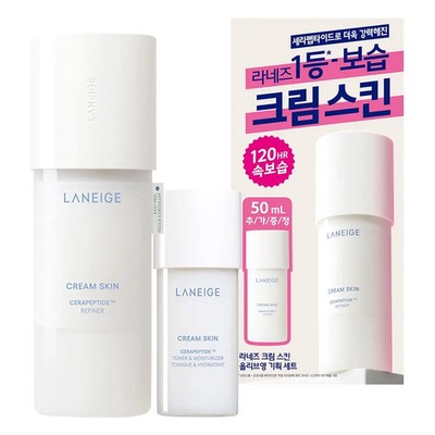 LANEIGE Cream Skin Cerapeptide Refiner 170ml + 50ml Hydrating Toner Set