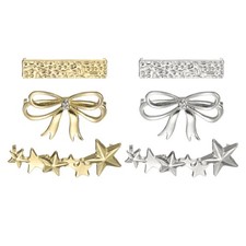 6 Pcs Shoelace Charm for Sneakers Shoelace Charm Buckles, Gold/Silver 6 Shapes 