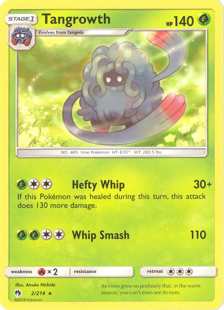 Pokemon Card - Sun & Moon Lost Thunder 2/214 - TANGROWTH (rare) - NM/M