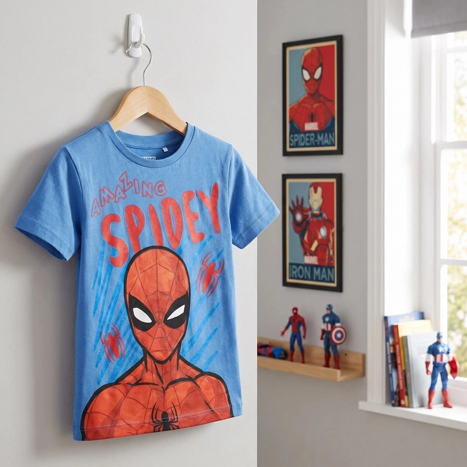 Marvel Spiderman Kinder Jungen kurzarm T-Shirt Shirt Gr. 98 100% Baumwolle - Bild 3 von 4