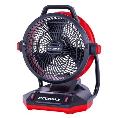 Ecomax 12'' AC/DC Bucket Top Misting Fan 20V Cordless or Plug-In