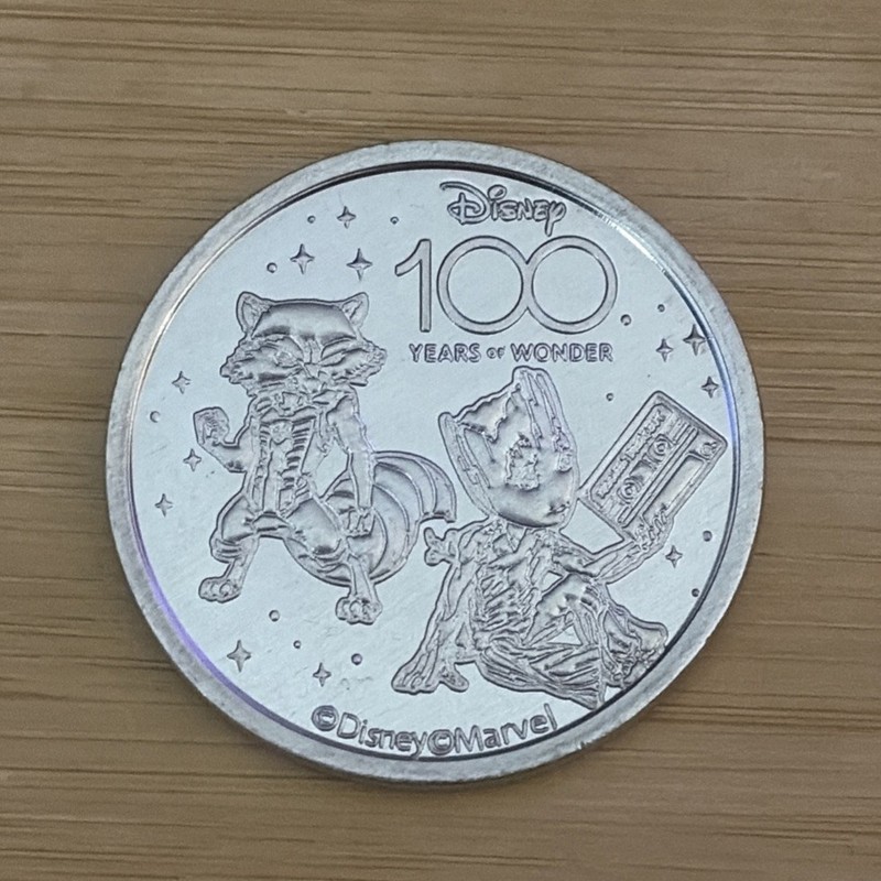 Disney Pocket Medallion Coin-Disney 100 Years Of Wonder-Rocket Racoon & Groot