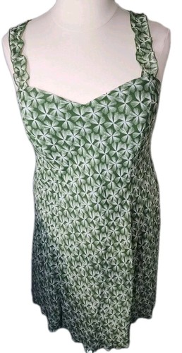 Dressbarn Übergröße 20 W Sommer Trägerkleid grün weiß