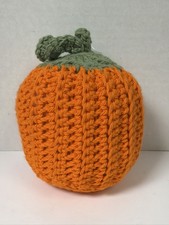 Handmade Crochet Pumpkin Orange Fall Harvest Halloween Autumn Decor