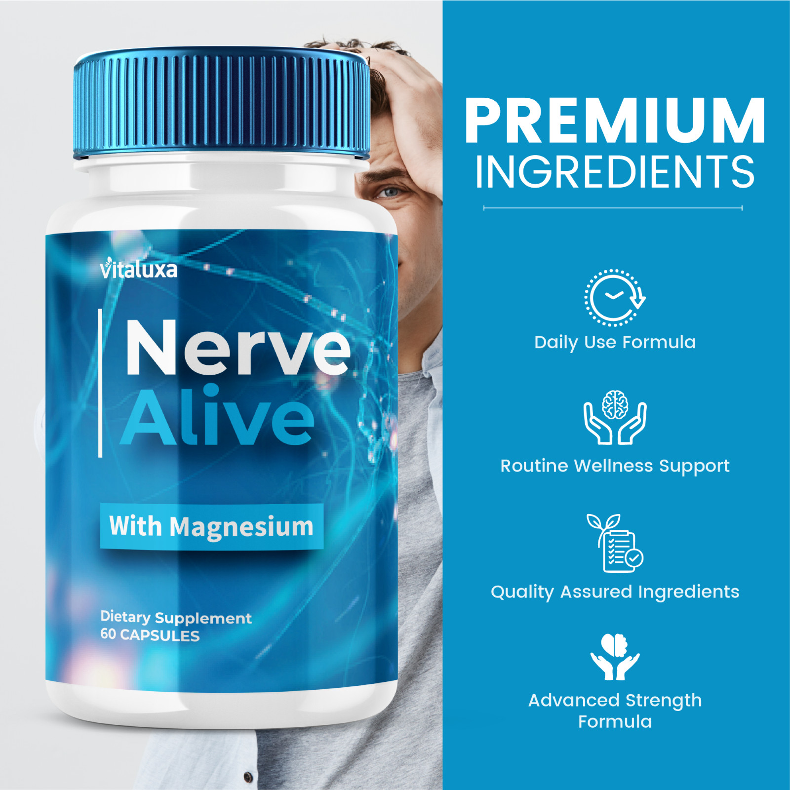 (2 Pack) Nerve Alive Capsules, Supplement Pills for Neuropathy (120 Capsules)