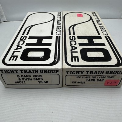 2 Tichy Train Group HO Model Kits 4011 & 4025 6 Hand Cars & Push &103 Tank Cars