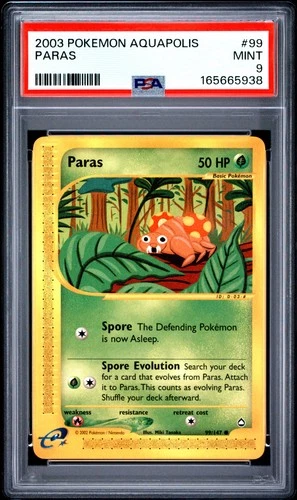 Pokemon Paras Aquapolis 99/147 PSA 9 Mint