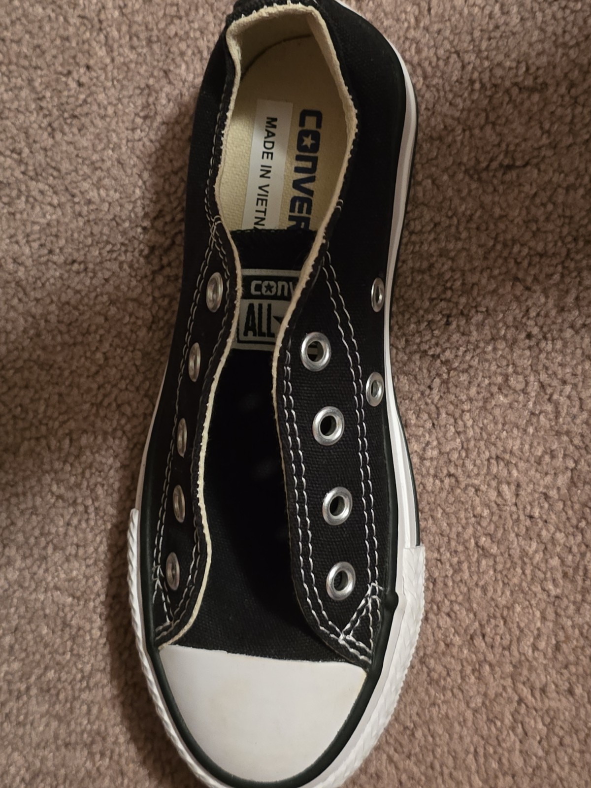 Converse All Star Kids Black White Canvas Low Top Sneakers Size 12 US 29 EU thumbnail 7