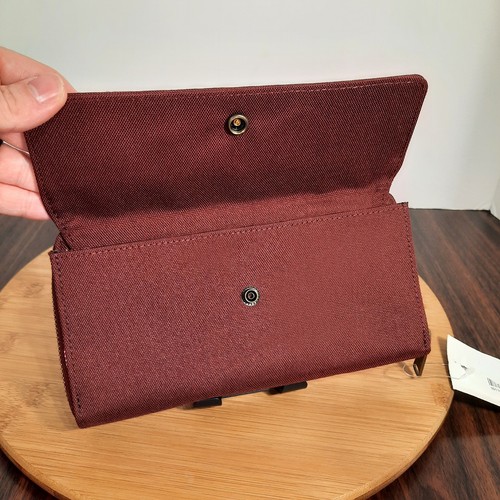 Herschel Supply Co Thomas Geldbörse Clutch Burgund Canvas Gold Reißverschluss BRANDNEU - Bild 6 von 8