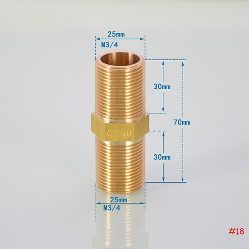 Adaptador acoplador de tubería de montaje de latón para pezones reductores de rosca macho BSP de 3/4" 1/2" 1" - Imagen 21 de 22