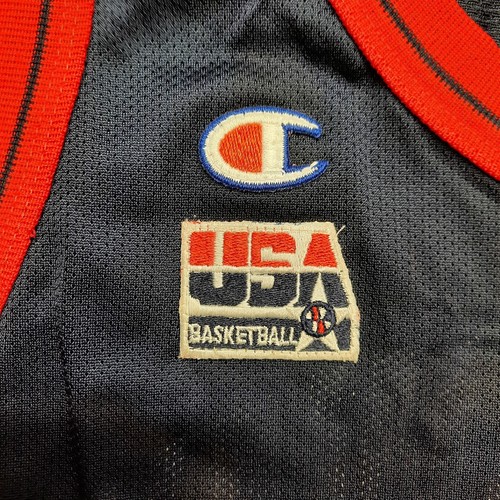 VINTAGE Champion USA Basketball Jersey Mens Size 44 Blue Red #6 Penny Hardaway - Picture 7 of 10