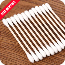 100/1000pcs Double Head Cotton Swabs: Wooden Stick Makeup Cleaning Buds - NEW
