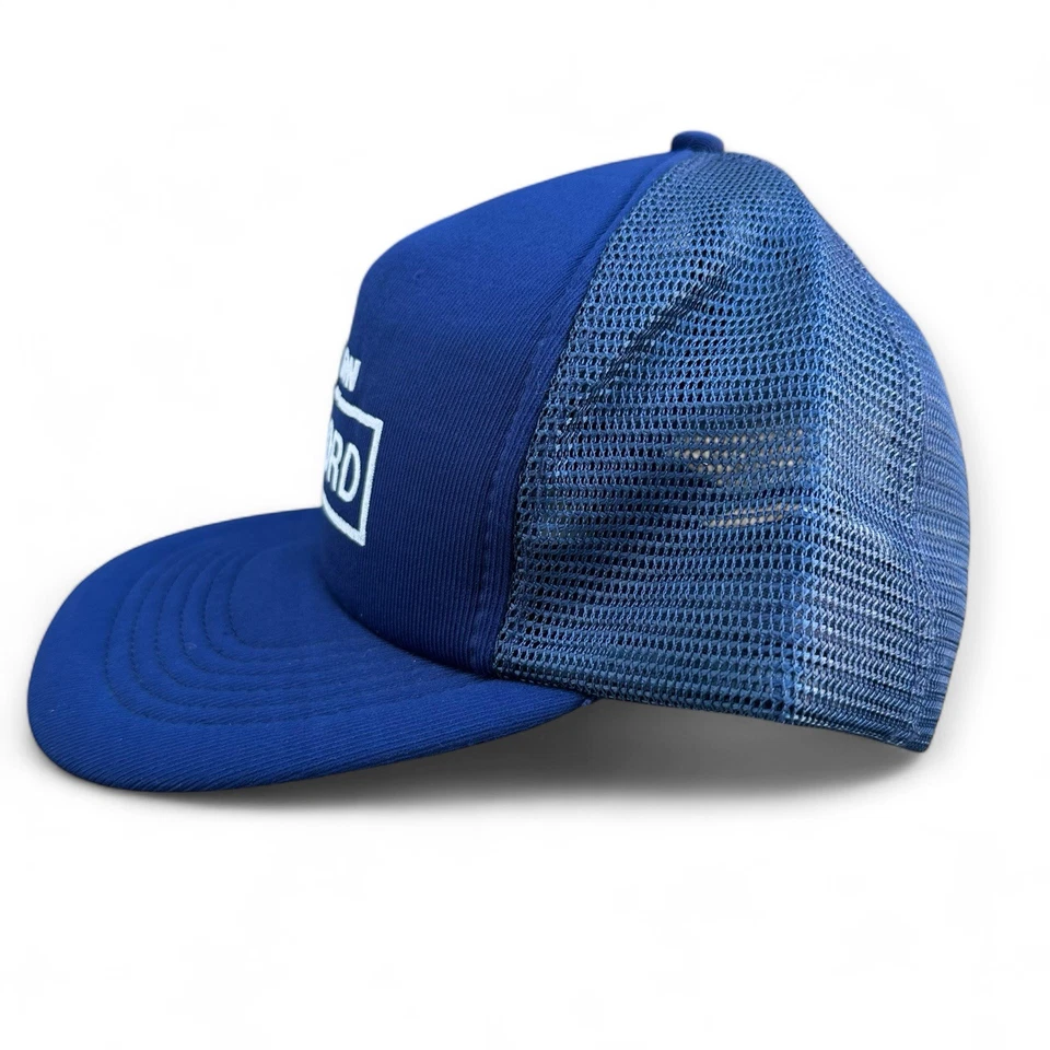 Винтажная кепка Hobson Ford Car Trucker с синей белой пенопластовой сеткой сзади 90-е капитальная крышка - Изображение 3 из 4