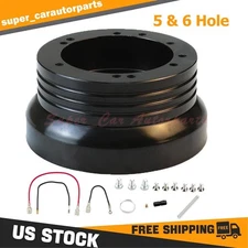 For GM Chevy 5 & 6 Hole Steering Wheel Hub Adapter Flaming River Ididit Black