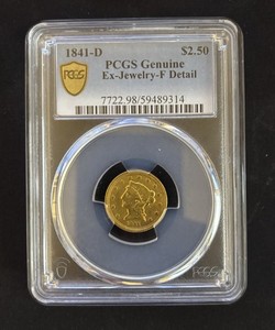 1841-D Dahlonega $2.50 Gold Liberty Head Quarter Eagle PCGS Genuine