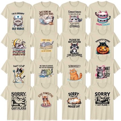 Lustiges T-Shirt Katze Adoption sarkastischer Humor Erwachsene Tier Wortspiele Geburtstagsgeschenk