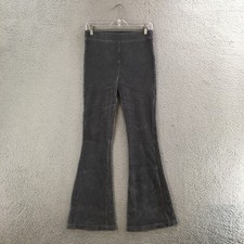Aerie Pants Womens M Regular Elastic Waist Pull On Stretch Gray Corduroy Flare